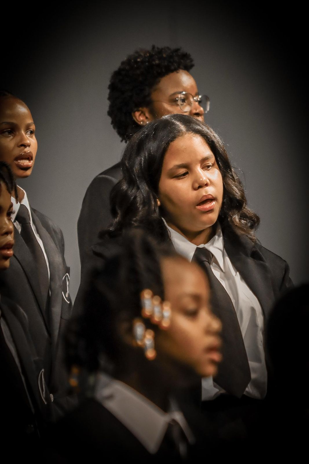 Choir students singing
