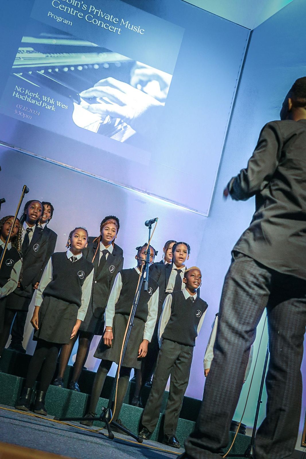 Choir performing at a concert